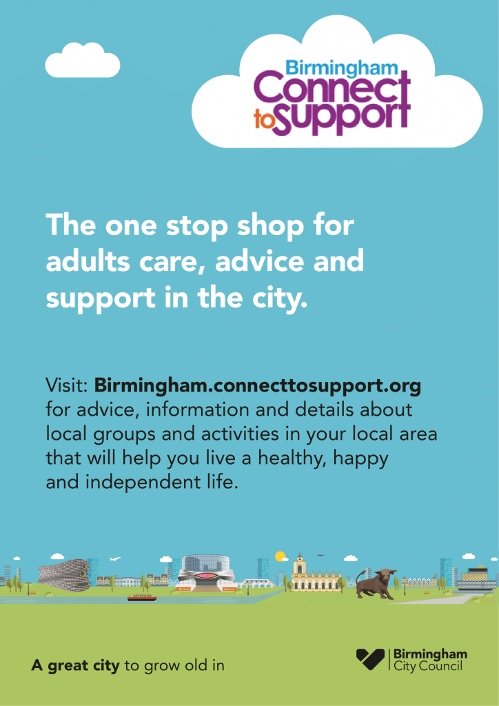 Birmingham Connect to Support A4 poster