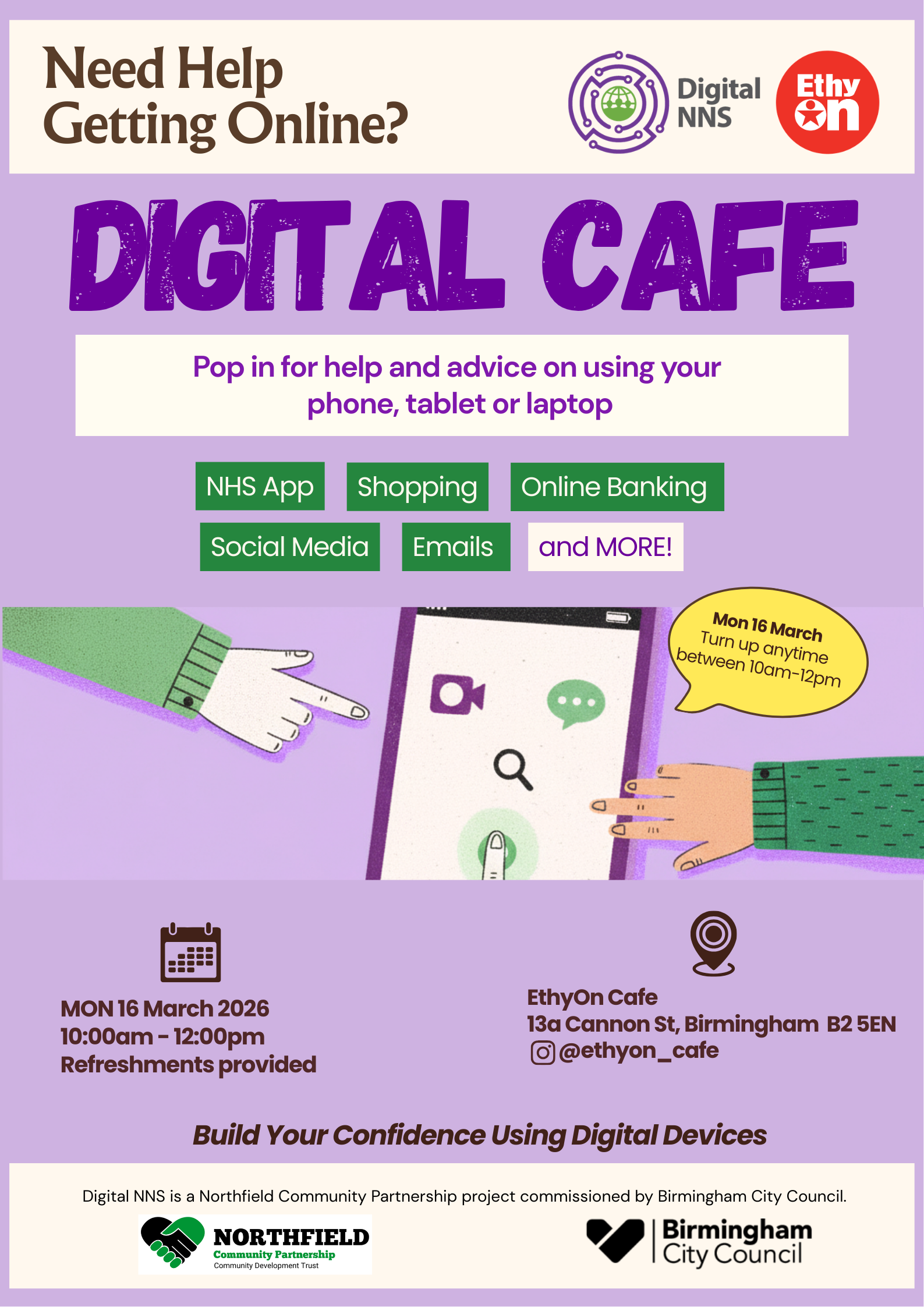 New Digital Café in Birmingham City Centre.